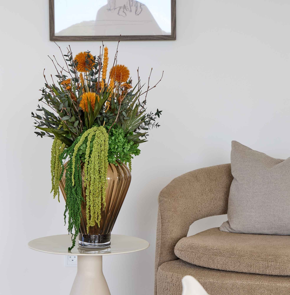 blomsterbukett orange dröm – 6 månaders hållbarhet | living flowers