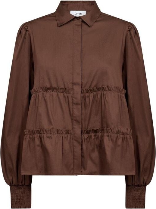 Levete room Lrisla Solid 95 Skjorte Brun Kvinde 8125 Brun Skjorter Str XS - Bomuld hos Magasin