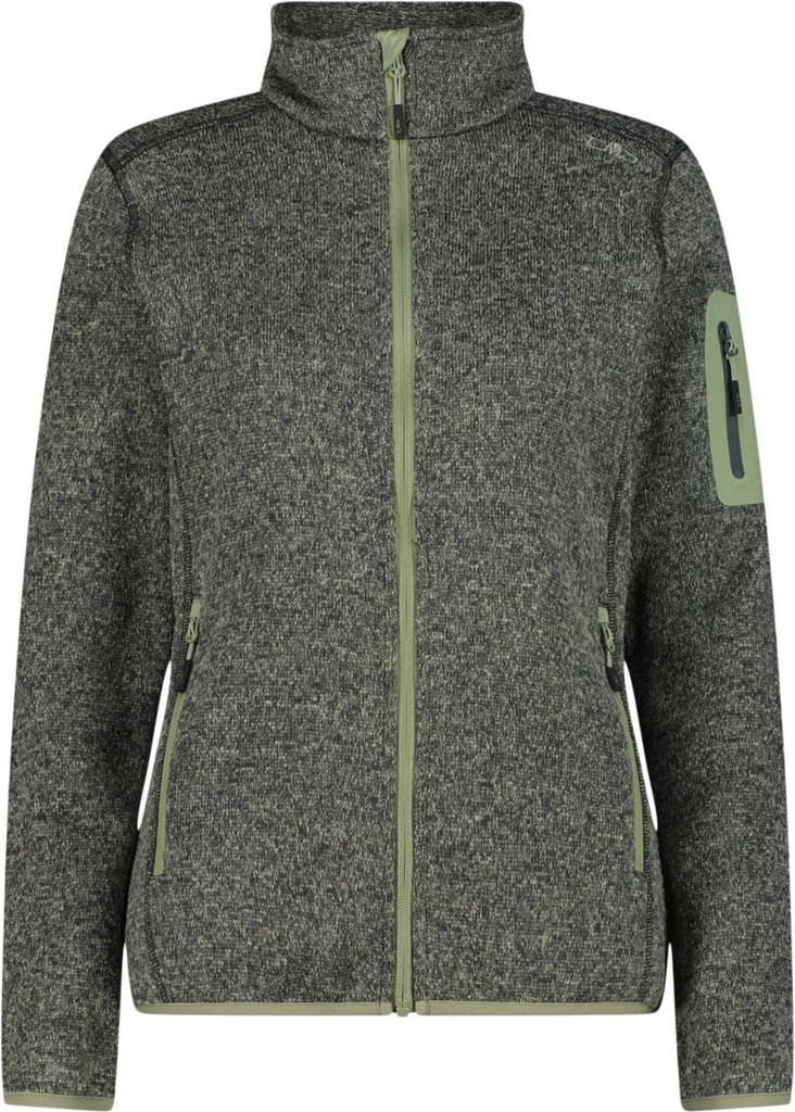 CMP Knitted Melange Fleece Jacket Jungle Green Tea