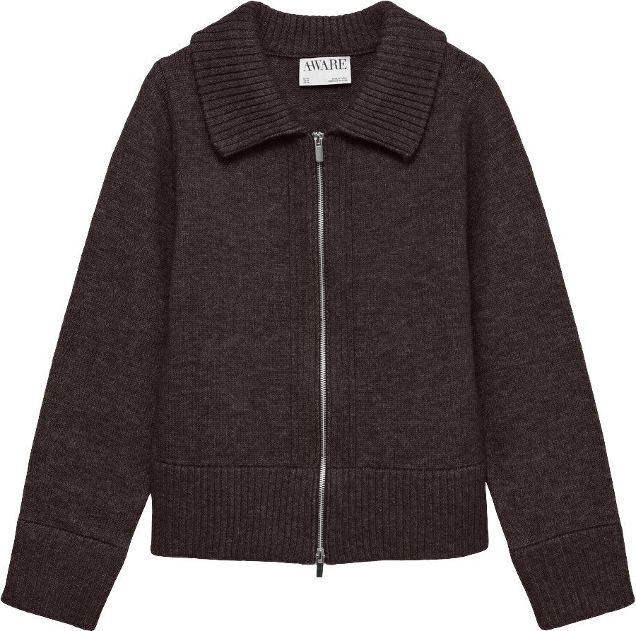 awlina ls zip knit cardigan