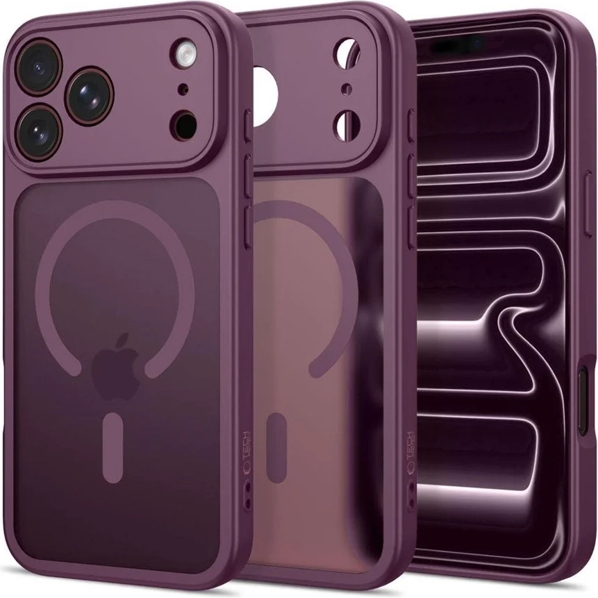 iPhone 17 Pro/18 Pro Tech-Protect BasicMag MagSafe Cover - Mat mørk kirsebær