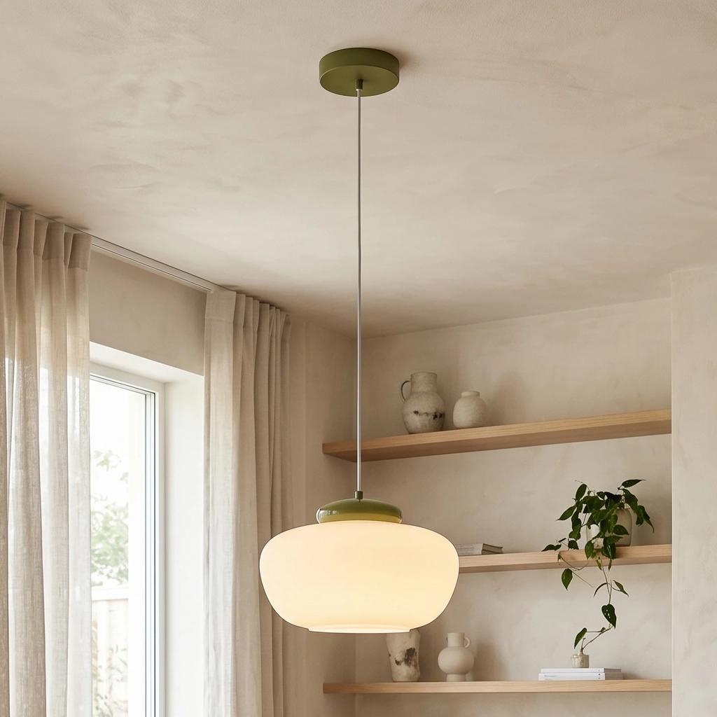berardelli hængelampe, hvid/grøn, ø 30 cm, glas, e27