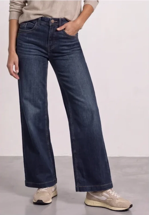 emee hw wide leg jeans - dark blue