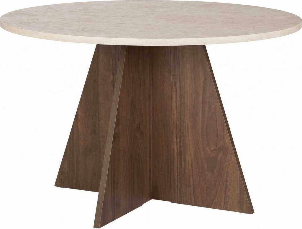 virella spisebord, ø120 cm | valnød / marmor look