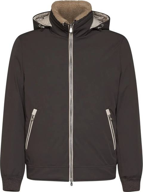 Brunello Cucinelli Fuld Lynlås Jakke Nylon Shearling - Brun
