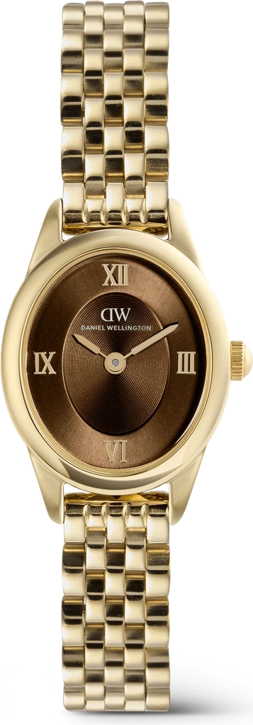 Daniel Wellington Gold 20mm Watch Ophelia Mini Beans Link Amber