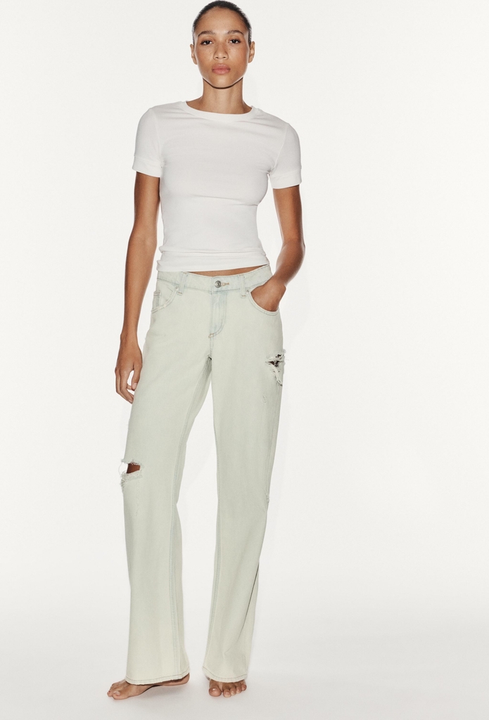 Zara TRF Jeans Med Lav Talje Og Vide Ben