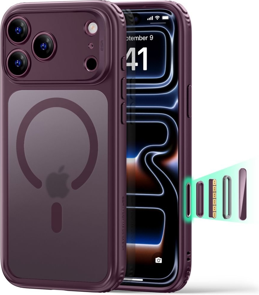 ESR iPhone 18 Pro / 17 Pro Classic Hybrid Cover - MagSafe Kompatibel - Rød