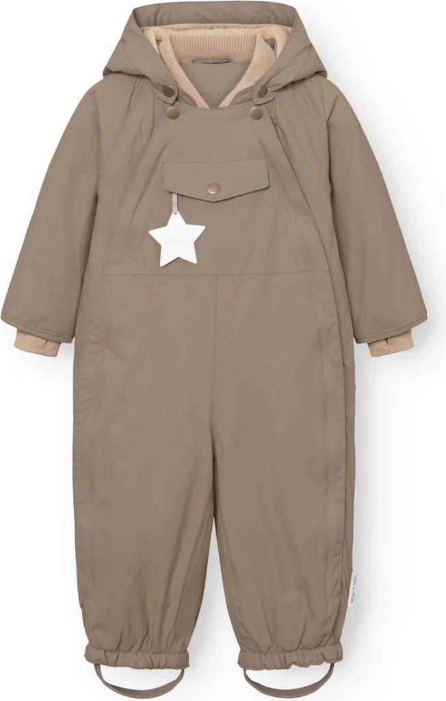 mini a ture grey brown matwisti fleece lined snowsuit. grs