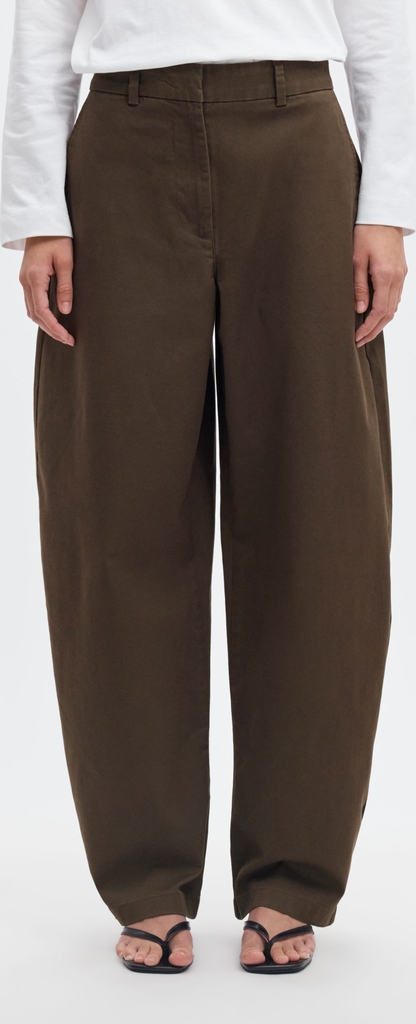 Selected Lærredsbukser Barrel Fit Chinos - Brun