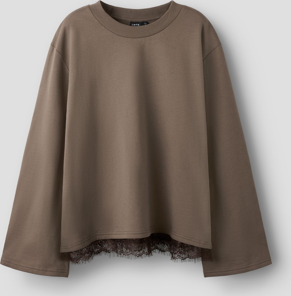 Name It Blondedetalje Top Med Lange Ærmer Nlfbella Ls Lace Top - Brown