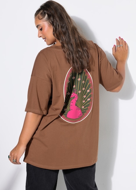 t-shirt, oversized form, print - lille foran, xl bagpå