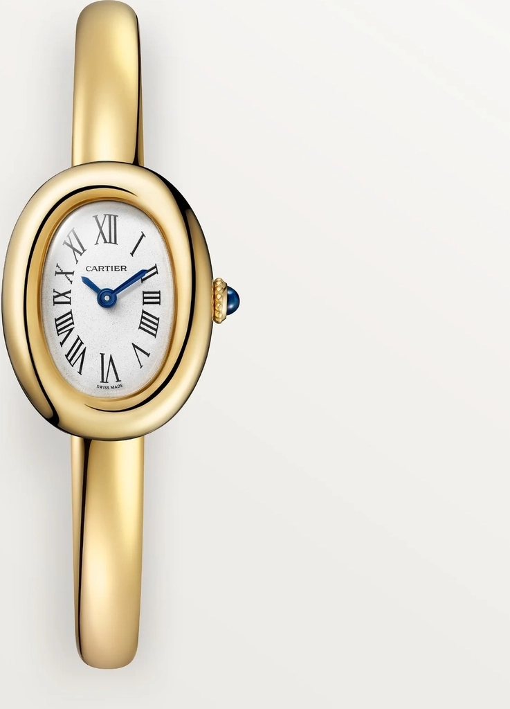 cartier baignoire mini 24.6 mm x 18.7 mm silver dial 18k yellow gold bracelet wgba0044