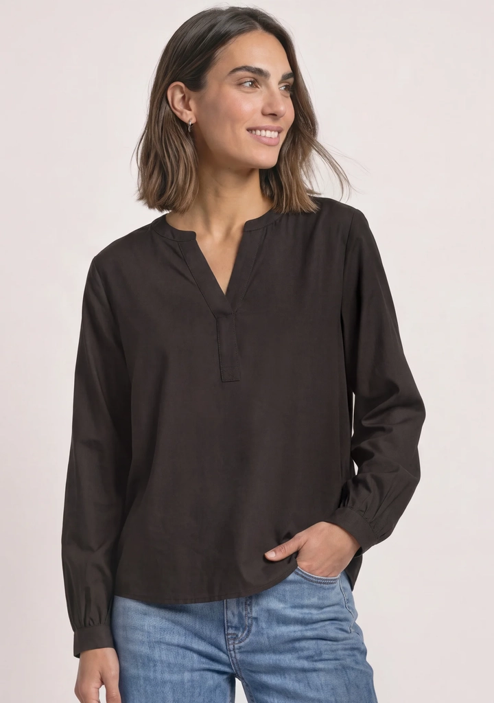 street onesplit neck tunika - bluse - black coffee