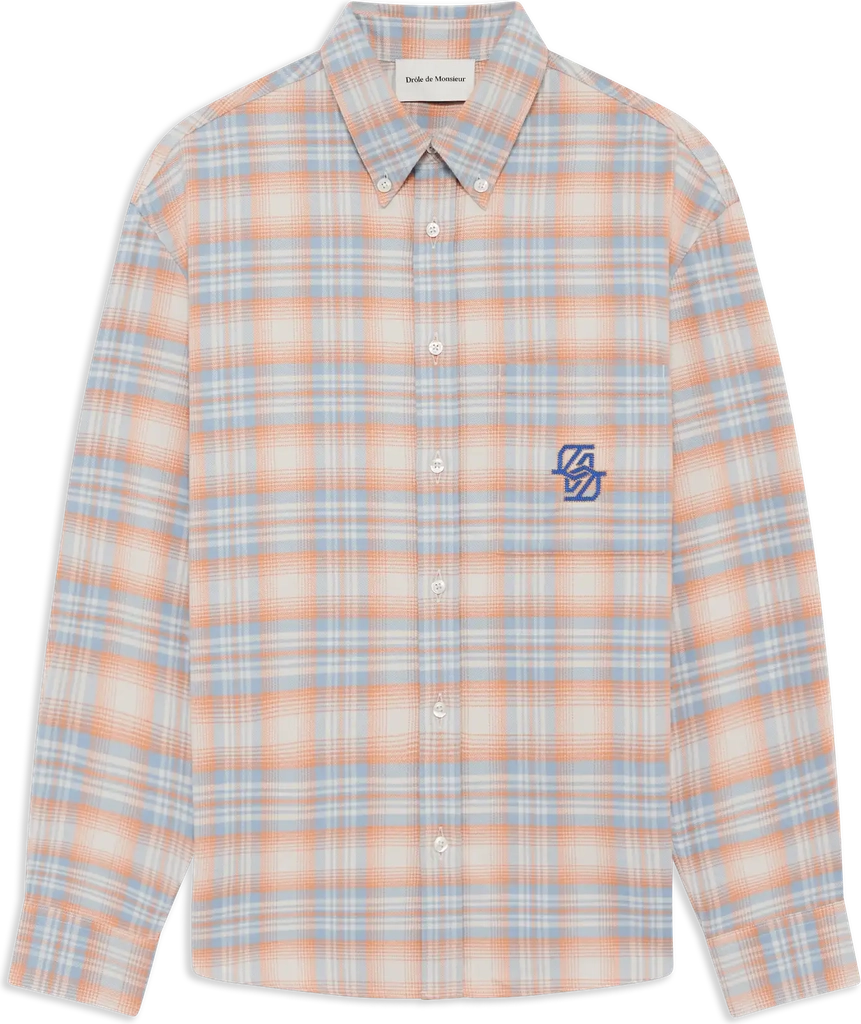 boxy flanel checked shirt