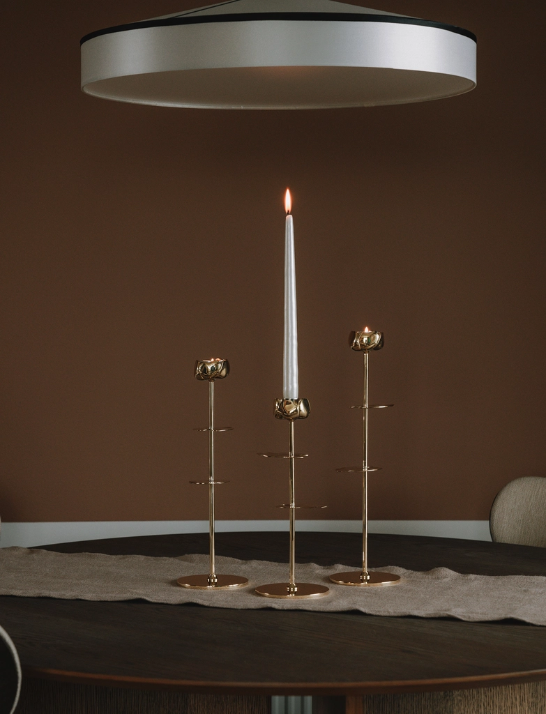 Hilke Collection Candlestand Ninfea - Gold - H40CM x 12
