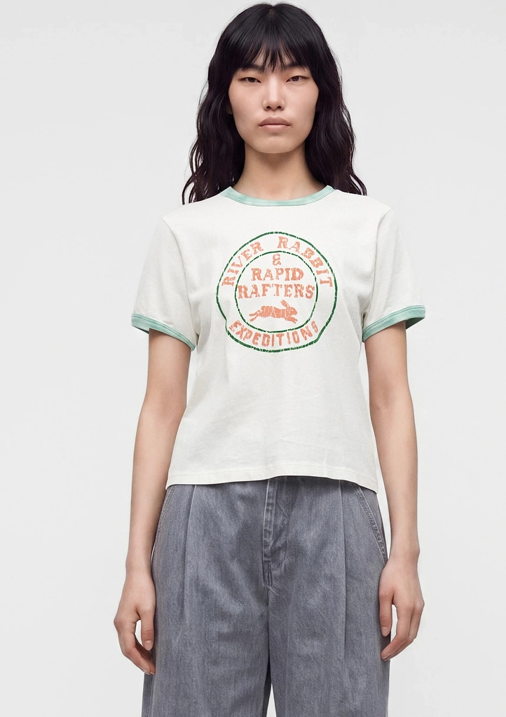 motherthe itty bitty ringer - print t-shirt - white