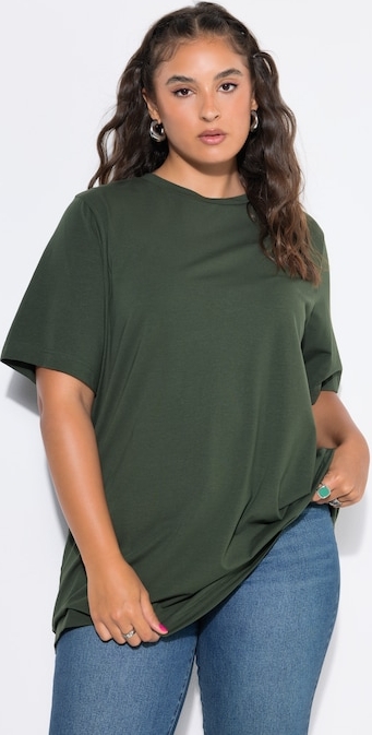 lang t-shirt med rund hals og korte ærmer