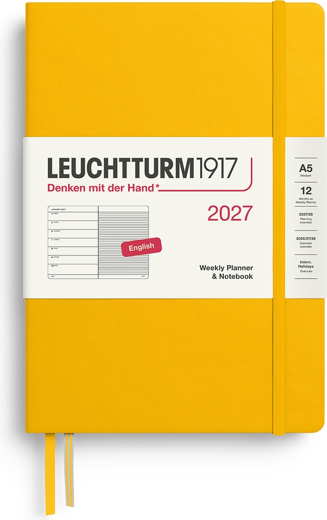 Weekly PLANNER & Notebook 2027 A5 Hard Sunflower Leuchtturm1917