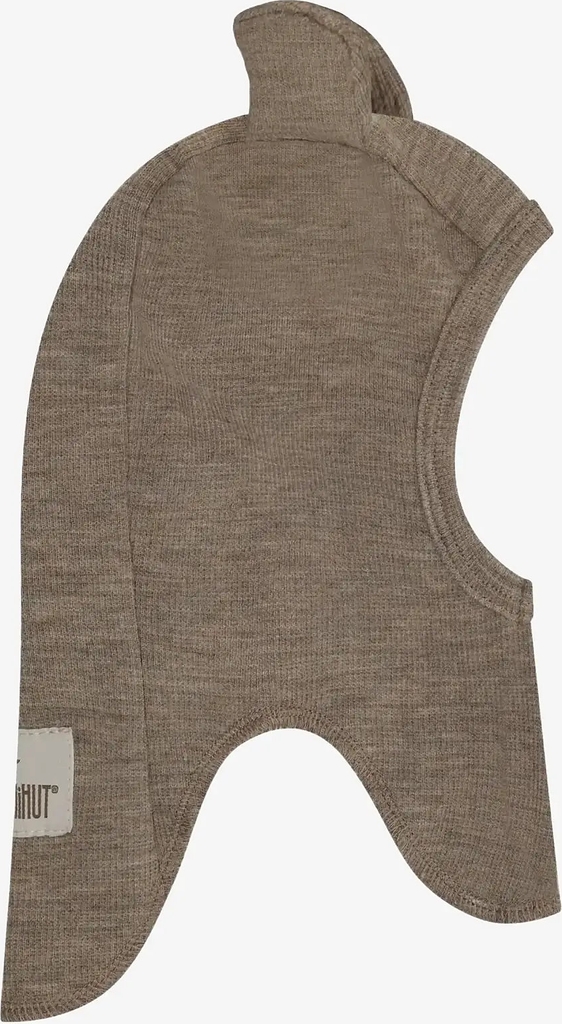 Huttelihut Balaclava Ears Wool Rib - Beige - 50\12/24M