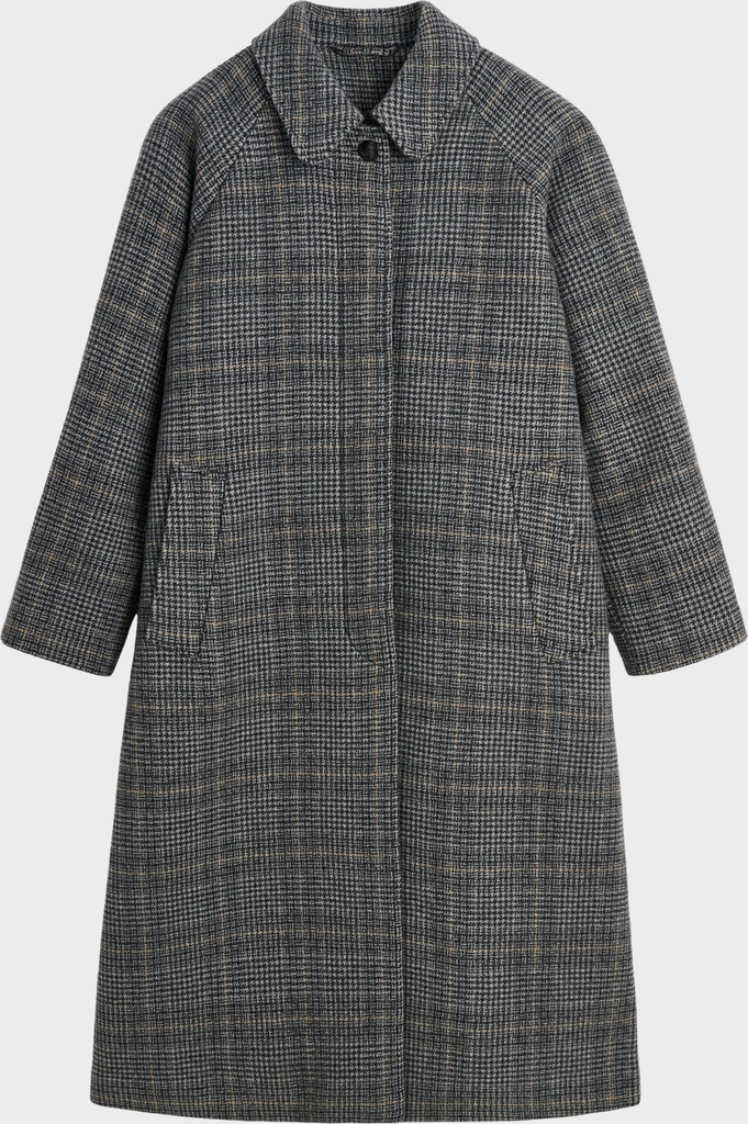 mary coat grey check