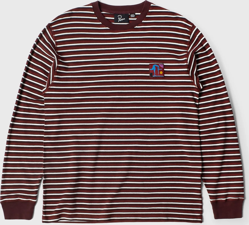 tripped stripes pique long sleeve t-shirt