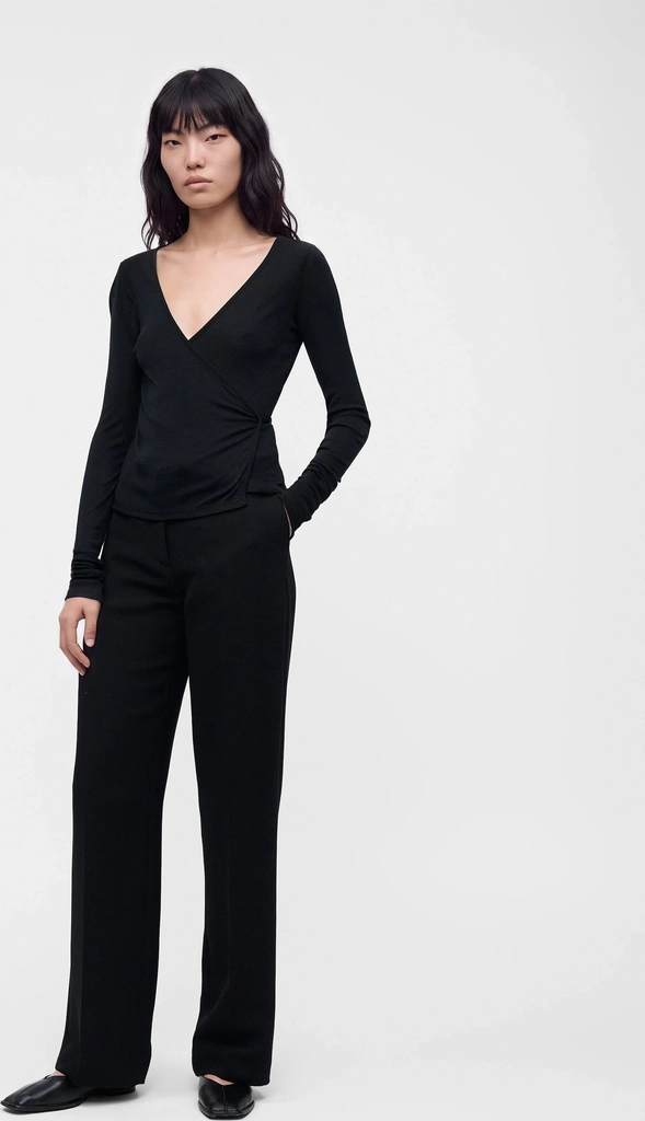 ivy oaklong sleeved top - black