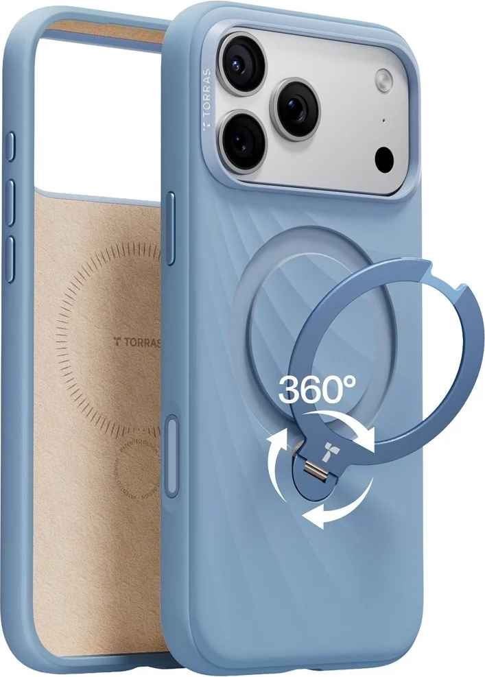 iPhone 18 Pro Max / 17 Pro Max TORRAS Ostand Q3 Wind Bagside Cover - MagSafe Kompatibel - Blå