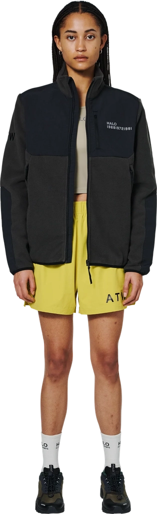 halo blocked zip fleece