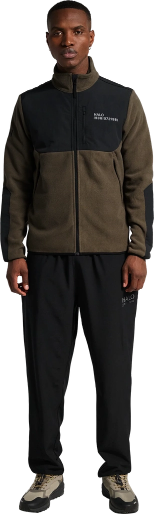 halo blocked zip fleece