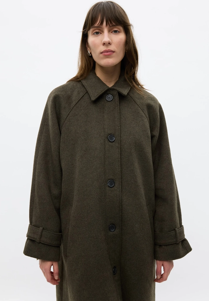 enviiseneca jacket - klassisk frakke - dark olive