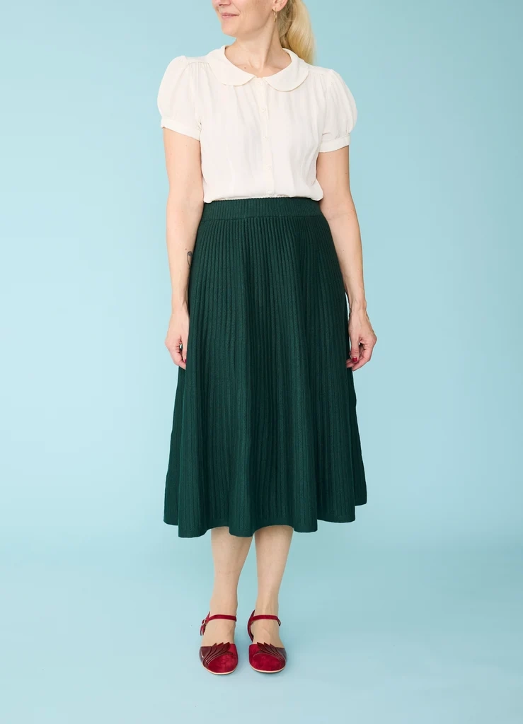 poppy knit skirt - mørkegrøn