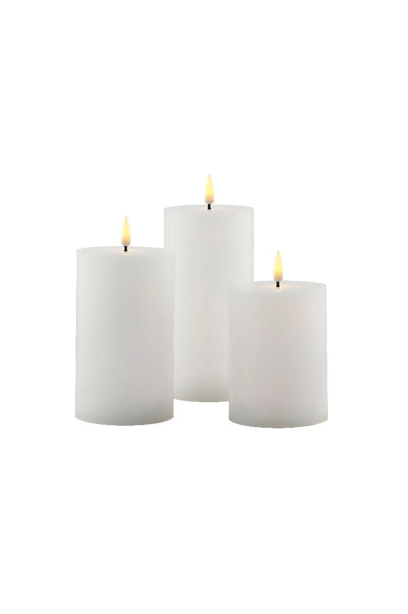 sille genopladelig 3 stk sæt, ø7,5xh10/12,5/15cm, hvid