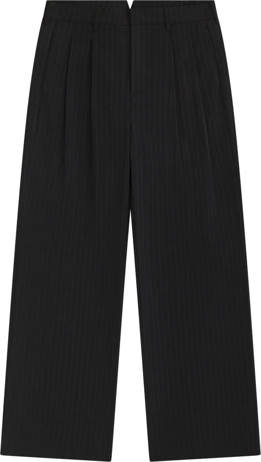 gerard pinstripe trousers, black