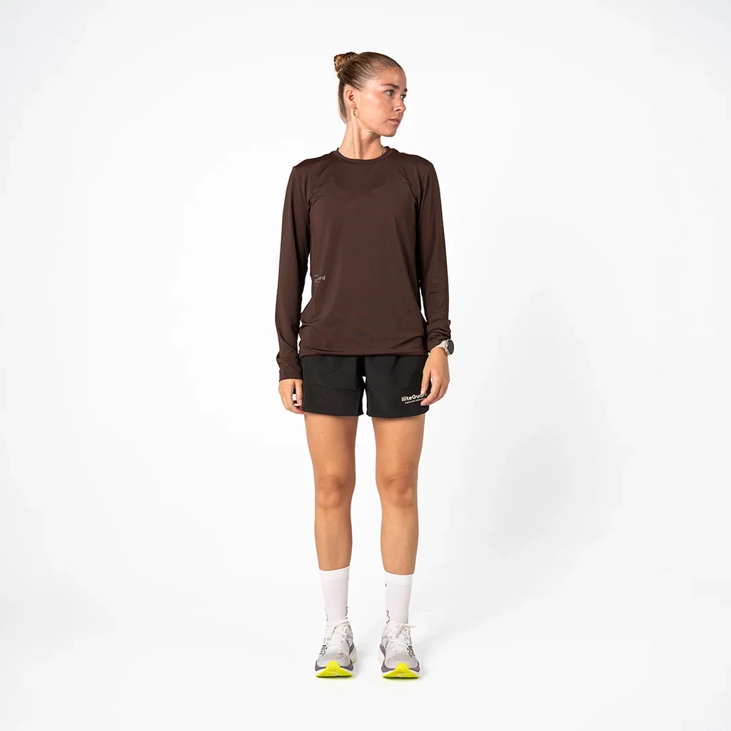 ground-tech light ls t-shirt (women) - coffee bean