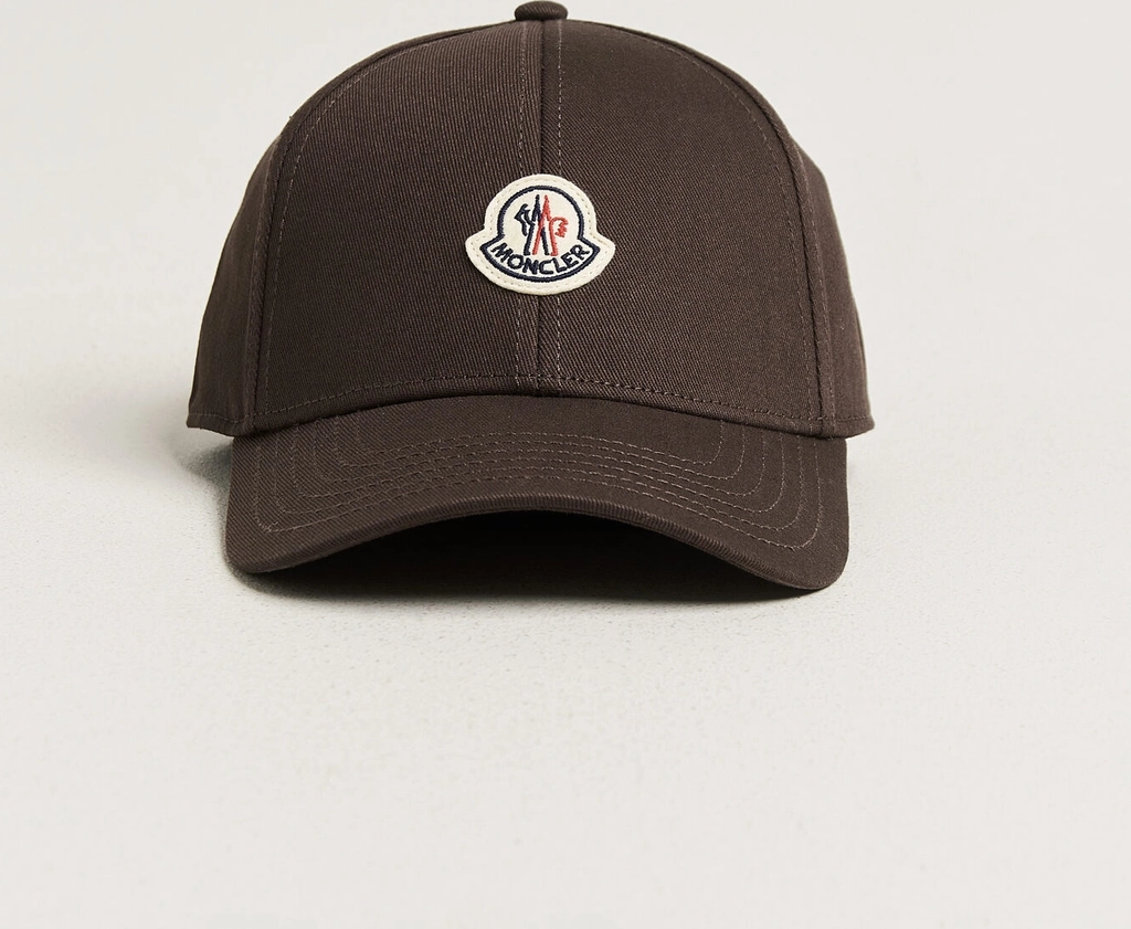 Moncler Logo Patch Baseball Cap Bomuld - Brun
