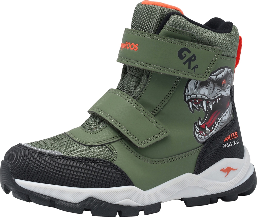 KangaROOS Støvler 'K-FR Laser'  mørkegrå / oliven / orange / sort