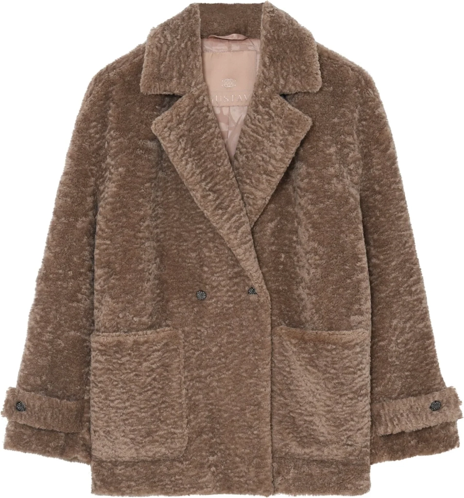 gustav elia fake fur jakke 62318 gylden brun