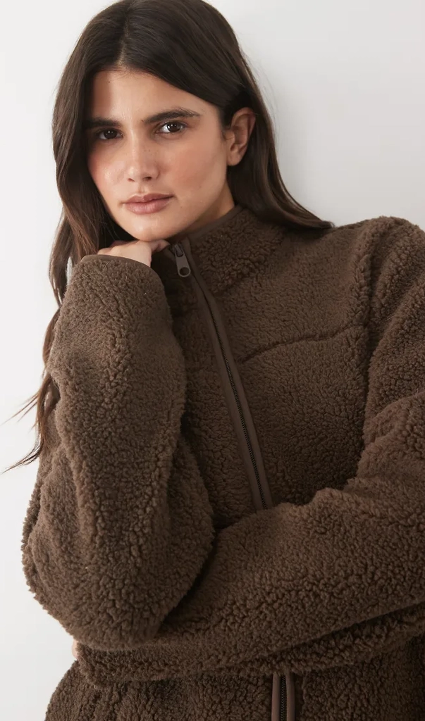 JJ Rebel Fleece Med Lynlås - Brun