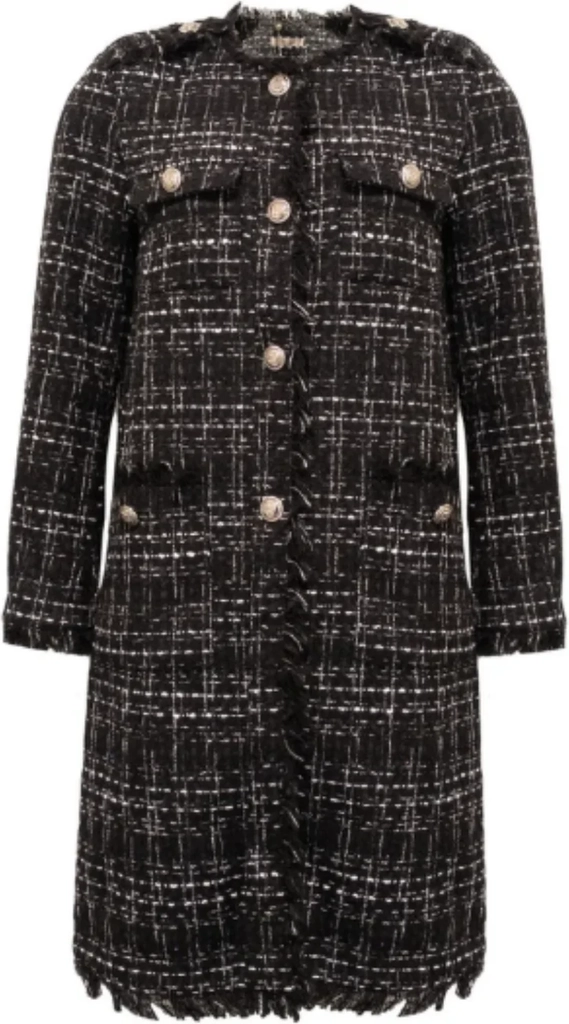 bouchle long jacket - black