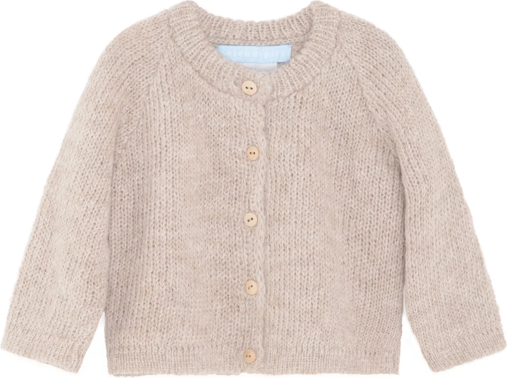Serendipity Oat Milk Baby Alpaca Suri Cardigan Str. 74