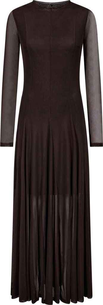 A-VIEW Messa Dress Kvinde Dark Brown Midi Kjoler Str 34 - Polyester hos Magasin