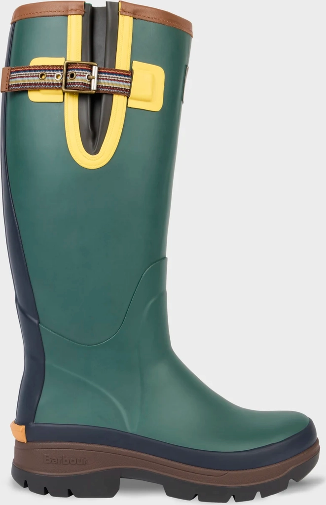 paul smith loves barbour - green tall wellingtons