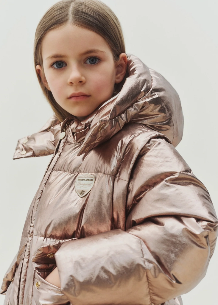 maiwenn padded jacket with removable sleeves and hood