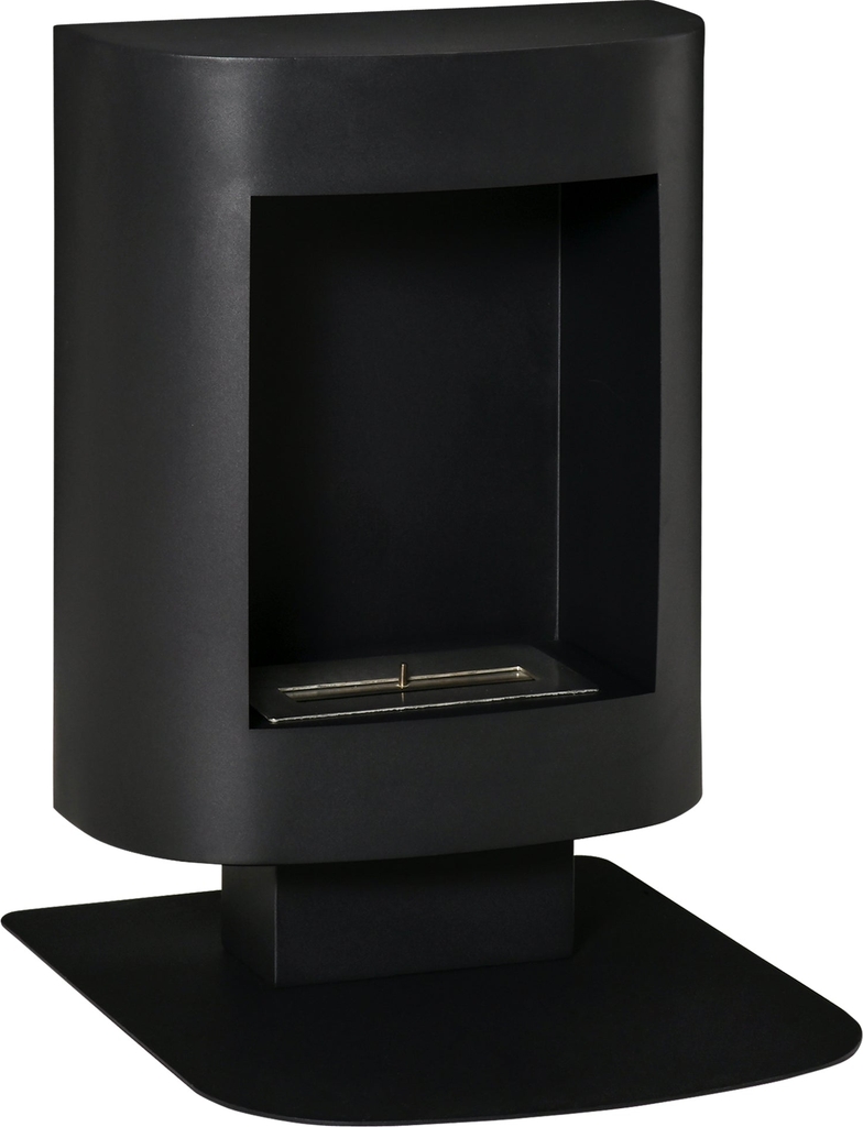 homcom 1.5l bioethanol pejs med 3 timers brændetid, pejs med dække til 20 kvm varmeudgang 2000w, 46.5x53x65cm, sort