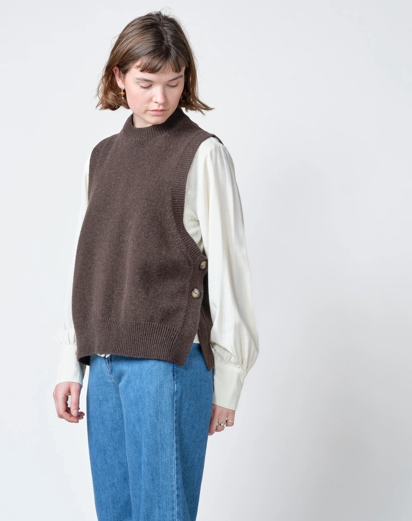 klitmøller collective - nala strik vest - taupe large