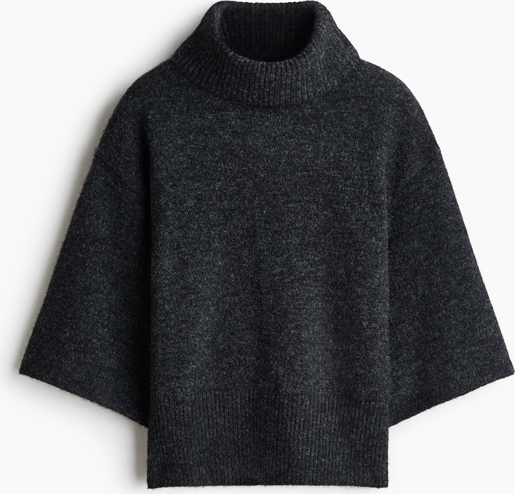 trøje med korte ærmer og turtleneck