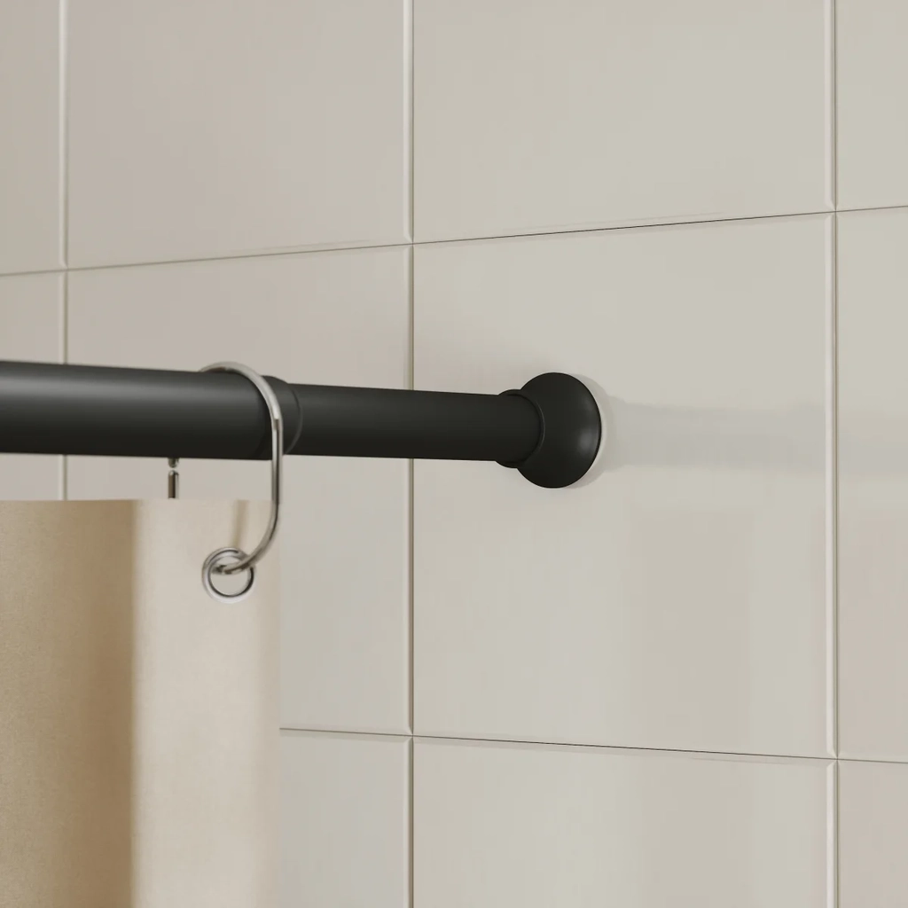 umbra chroma badeforhængsstang teleskop, 107-183 cm, sort