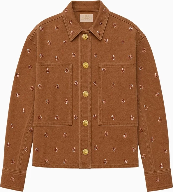 Ulla Johnson Bobbi Embellished Denim Jacket