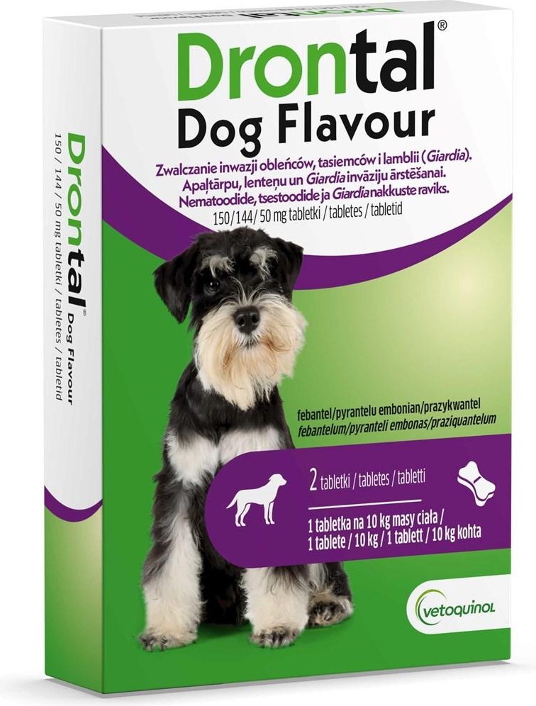 Drontal Dog Flavour ormekurtabletter til hunde - 2 stk.